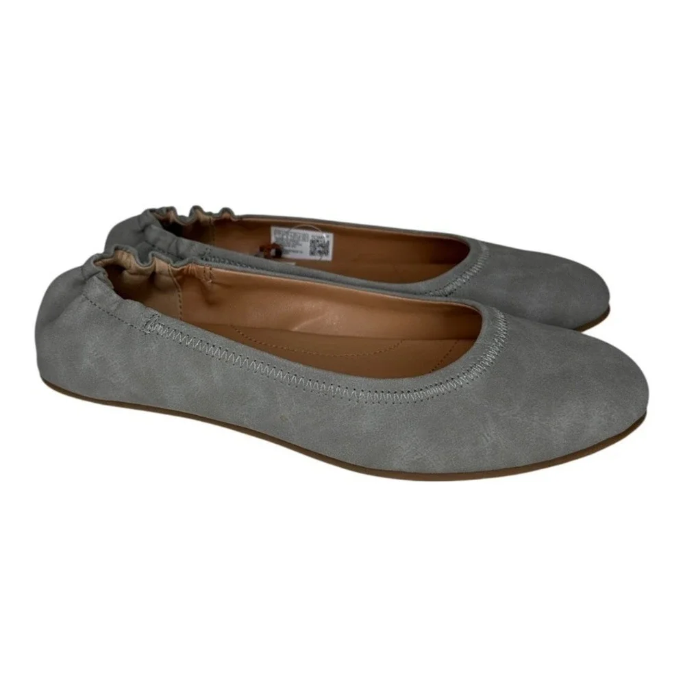 NEW TOMS Judith Women's Slip On Ballet Flats Grey Suede PU Size 7 10020436